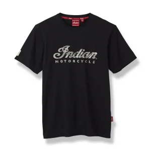 Indian Motorcycle Script Logo T-Shirt, Black