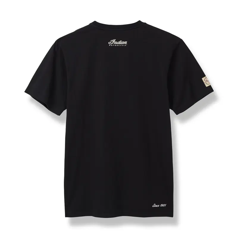 Indian Motorcycle Script Logo T-Shirt, Black - retro