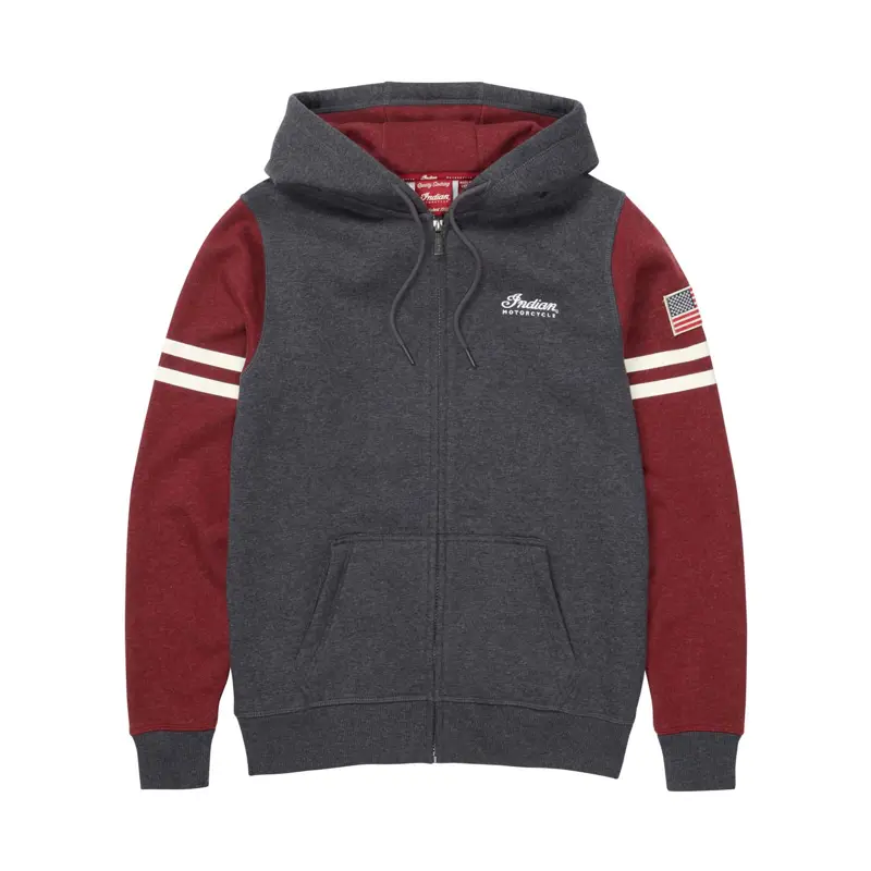 Contrast Zip Thru Hoodie - Logo Davanti