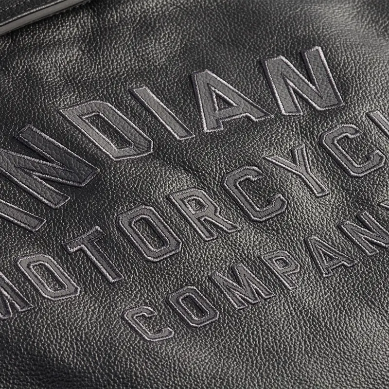 Leather Beckman Riding Jacket with Removable Lining - Dettaglio Logo Indian Motorcycle