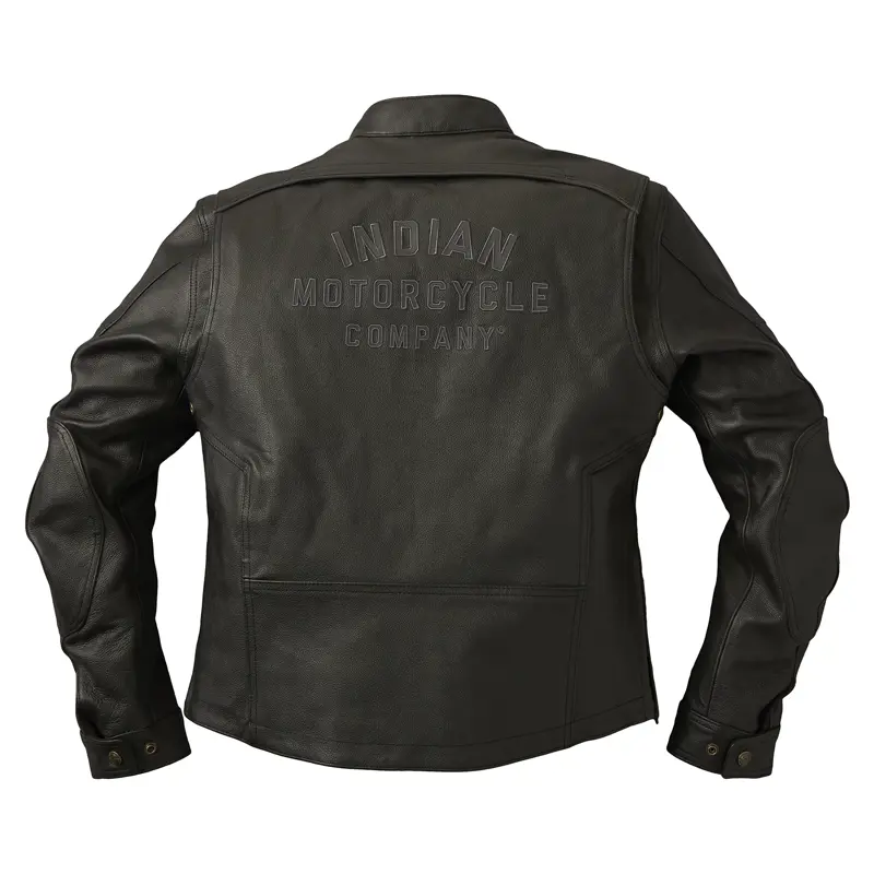 Leather Beckman Riding Jacket with Removable Lining - Logo Schiena