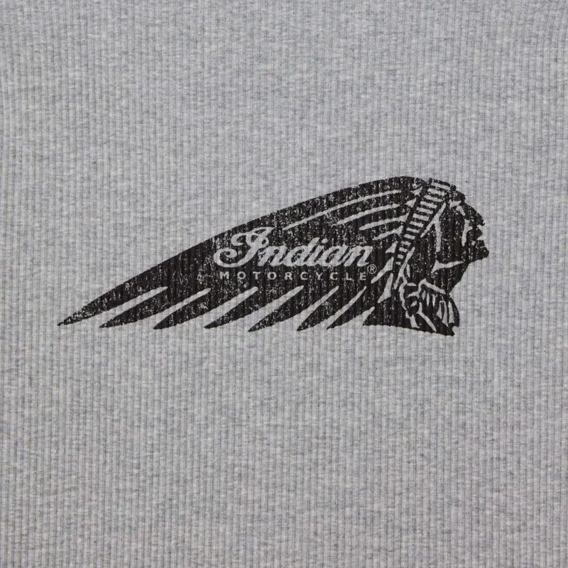Marl Headdress Henley Long Sleeve T-Shirt - Dettaglio Logo Indian Motorcycle