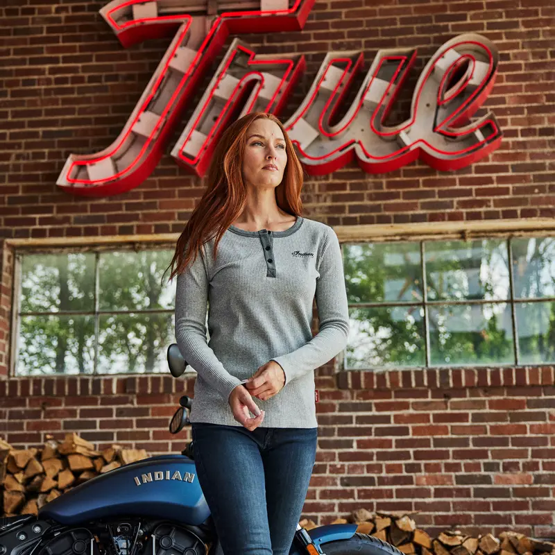 Marl Headdress Henley Long Sleeve T-Shirt - Indossata