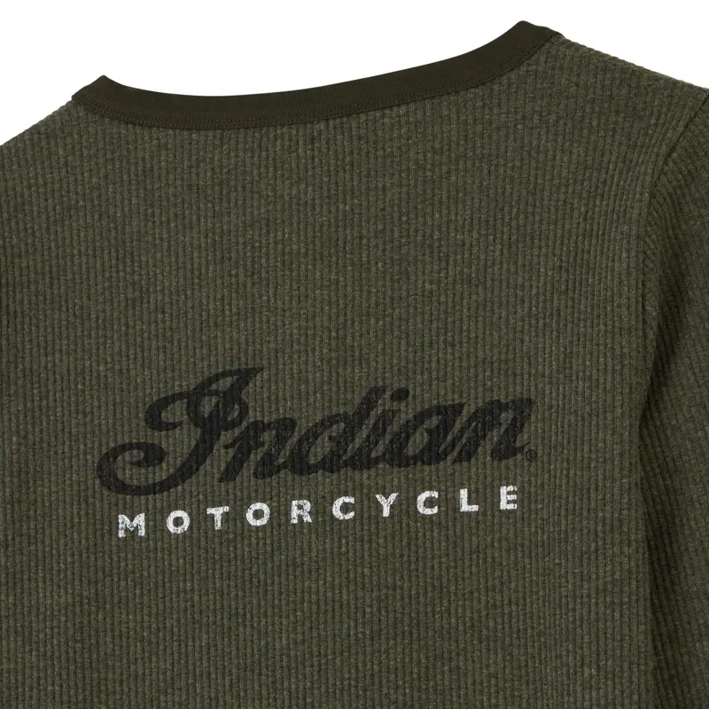 Marl Script Henley Long Sleeve T-Shirt - Dettaglio Logo