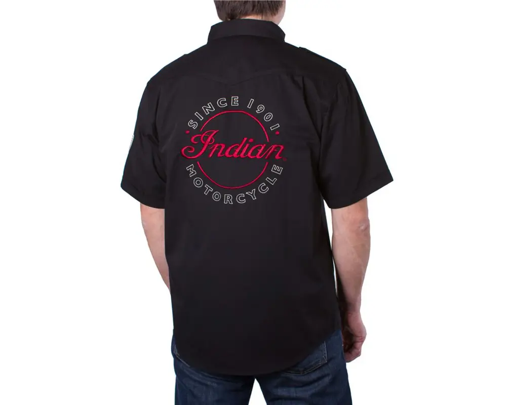 Men's Short-Sleeve Casual Shirt, Indossata Schiena