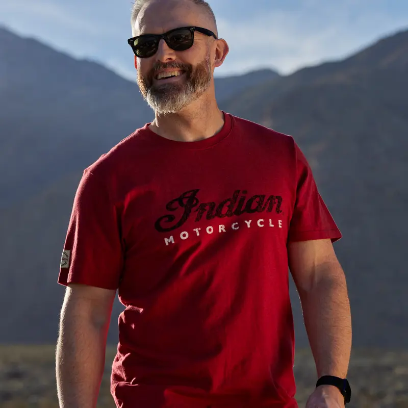 Red Marl Script Logo T-Shirt - Indossata