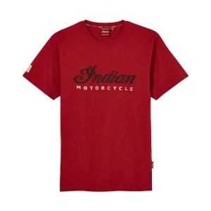 Red Marl Script Logo T-Shirt - Logo Indian Davanti
