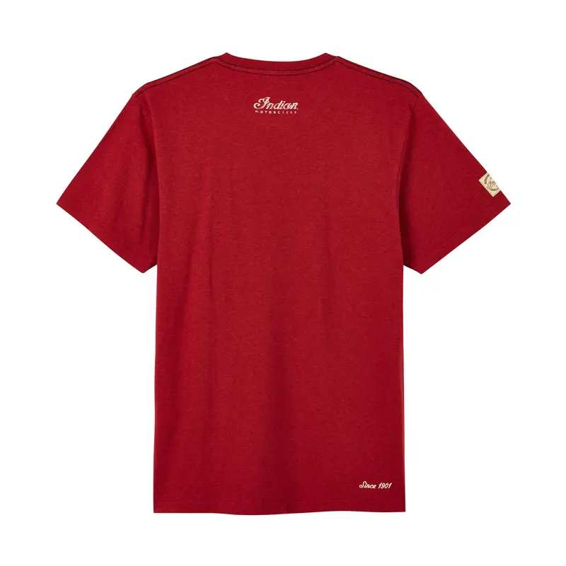 Red Marl Script Logo T-Shirt - Logo Indian Schiena