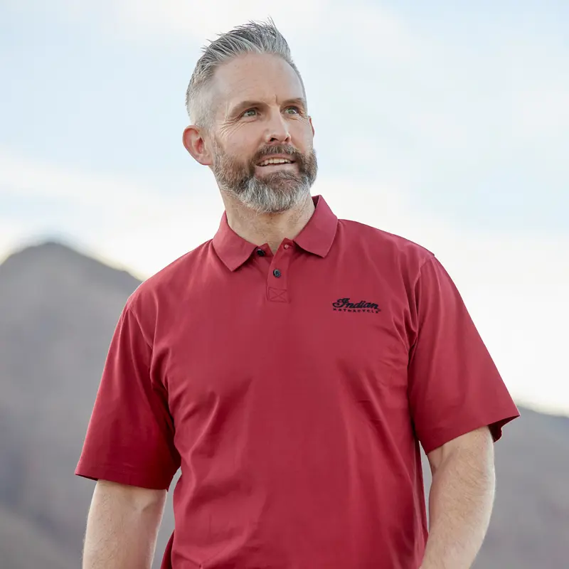 Red Polo Shirt - Indossata