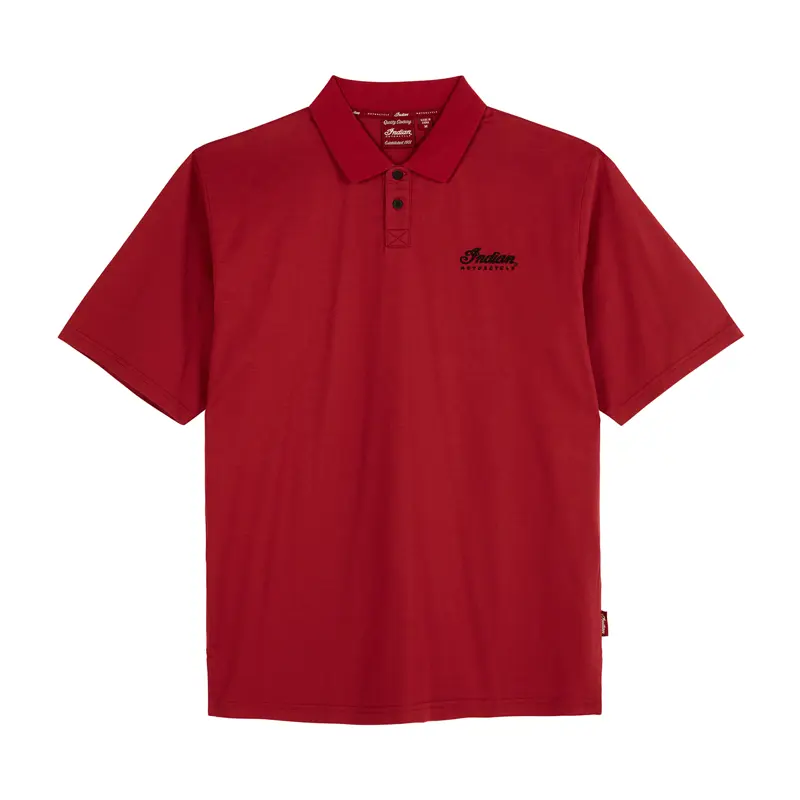 Red Polo Shirt - Logo Indian Davanti