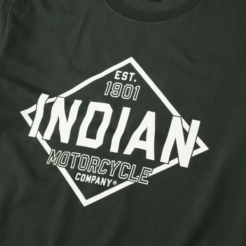 Rhombus T-Shirt, Khaki - Dettaglio Logo Indian