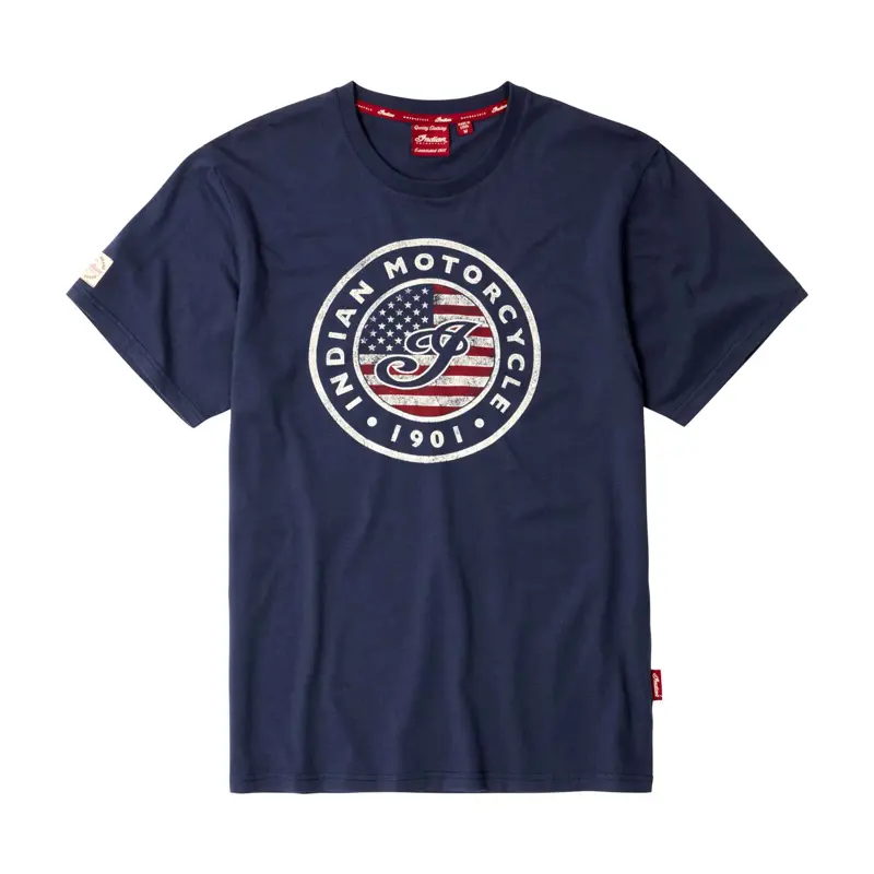 USA Flag Logo T-Shirt - Logo Indian Davanti