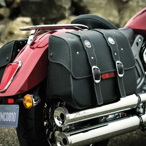 Borse nere in pelle originali per Indian Scout